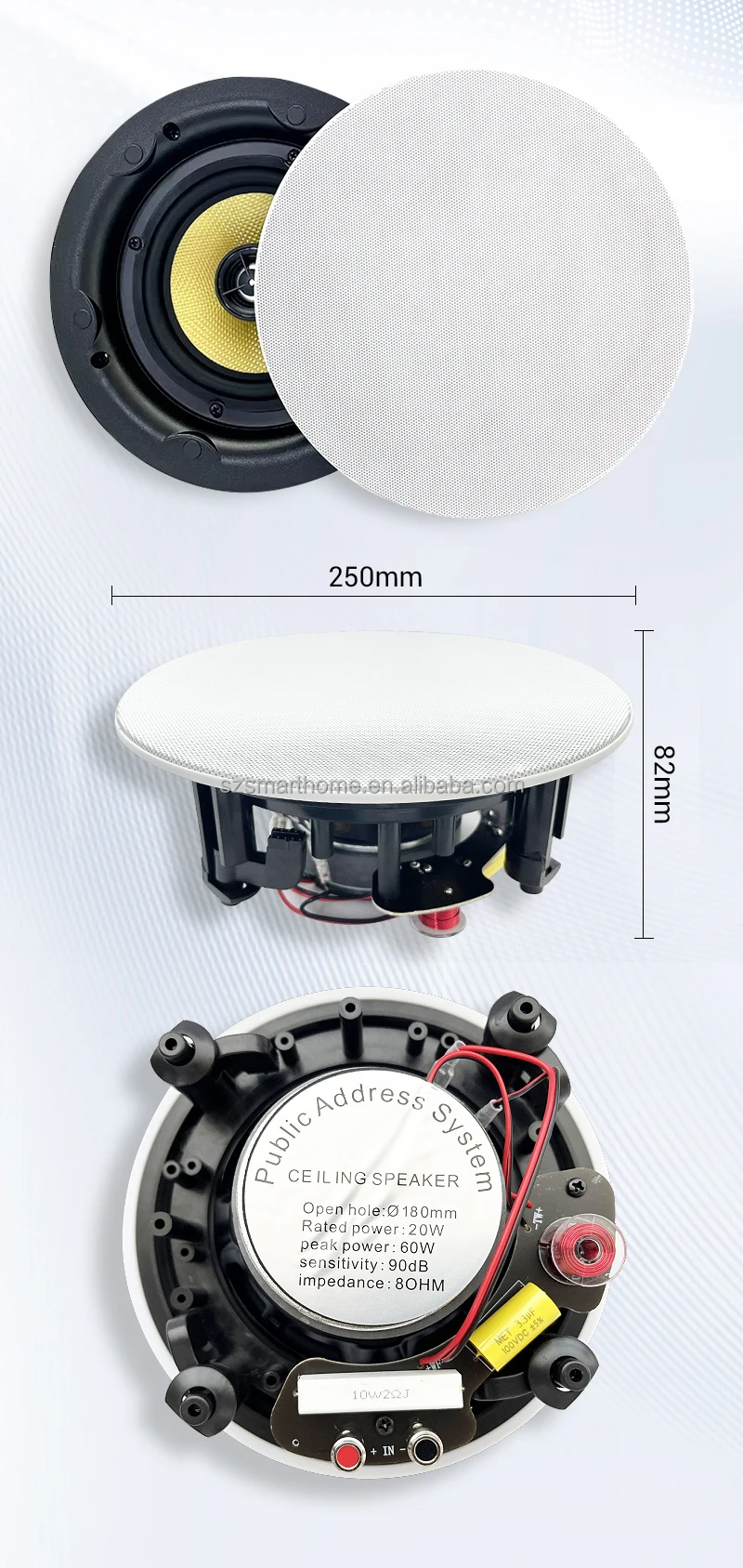 

Speaker 5.25 Inch in Wall Amplifier Speaker Passive Sounds System Hi-Fi In-ceiling Speaker Home Use Mounted Aud