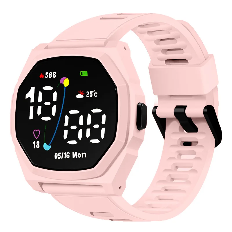 Relógio inteligente masculino feminino led relógios eletrônicos relógio homem à prova dwaterproof água smartwatch masculino display digital relógio de pulso botão bateria