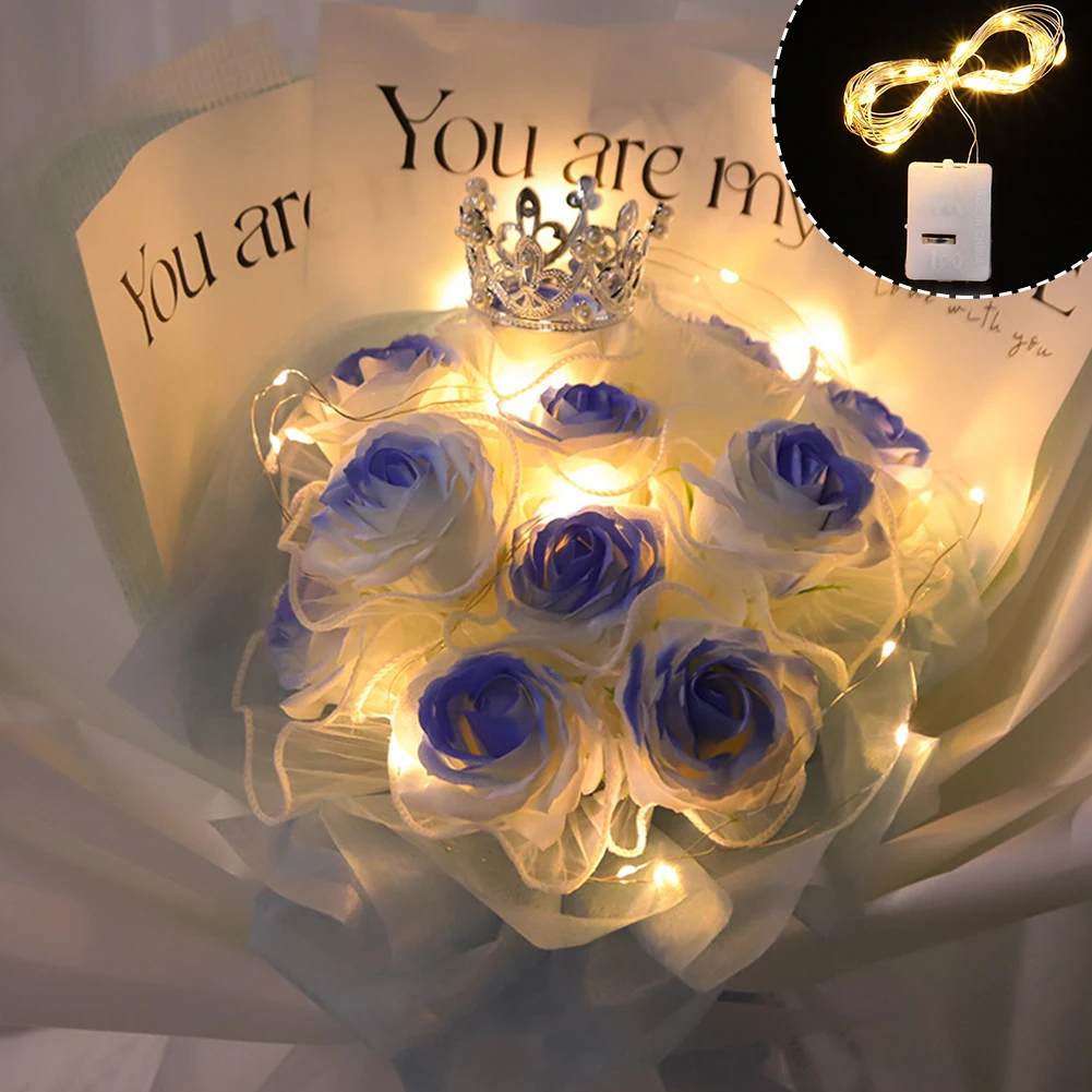 5Pcs/Pack Mini Fairy Lights Copper with 3 Speed Modes for Christmas Decorations Wedding Party Bouquet Decoration LED String