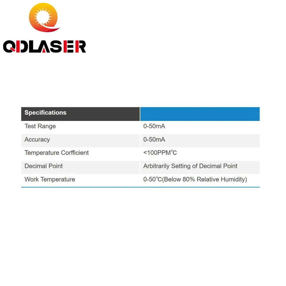 QDLASER 50mA LED مقياس التيار الكهربائي الرقمي تيار مستمر 0-50mA التناظرية أمبير عداد لوحة الحالي لآلة قطع النقش بالليزر CO2 #6