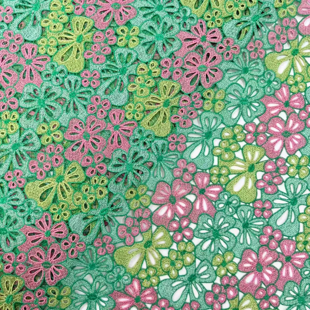 African Two Tone Water Soluble Guipure Lace Fabric Embroidery High Quality Nigerian Lace For Wedding Party Dress Sewing 5 Yards