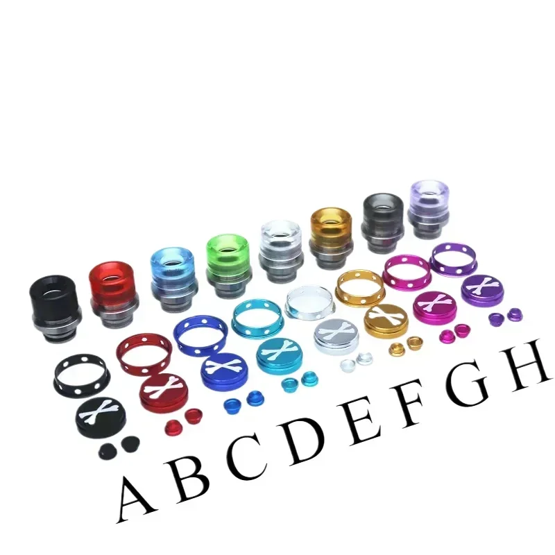 510 طرف تقيط من الفولاذ المقاوم للصدأ والأكريليك بفم واسع مع مجموعة أزرار XBONE أطراف قطرة من الألومنيوم الملون وصلة من القش #1