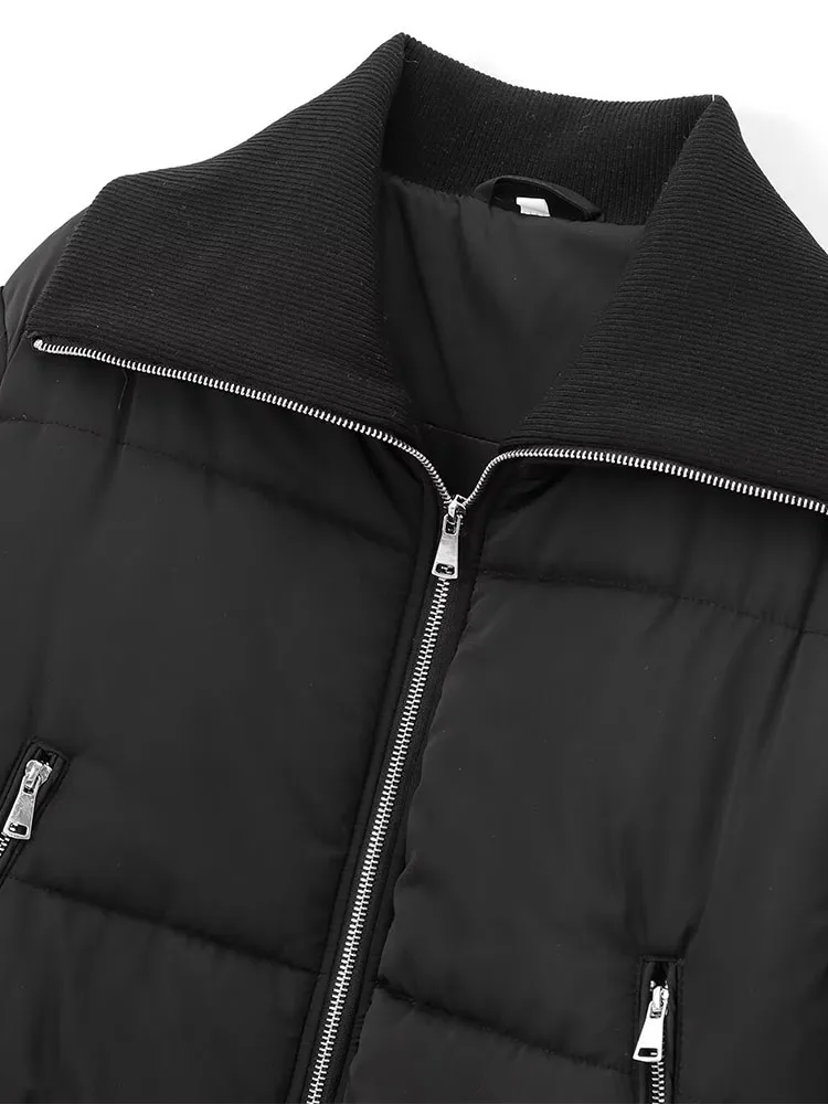 Herbst und Winter neue Damenbekleidung geripptes Schichtrevers dicke warme Baumwolle Langarmjacke Kurzmantel