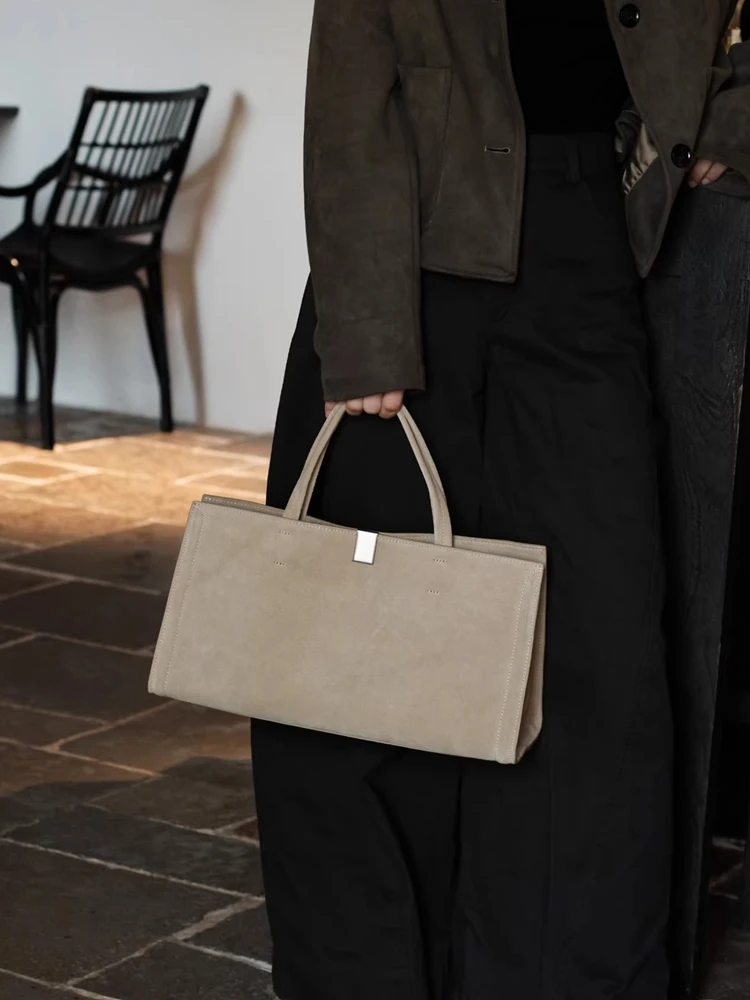 Black Fashion Retro Genuine Leather Women Tote Bag\Handbag Long Style Simple Real Leather Lady Shoulder Crossbody Commuter Bag