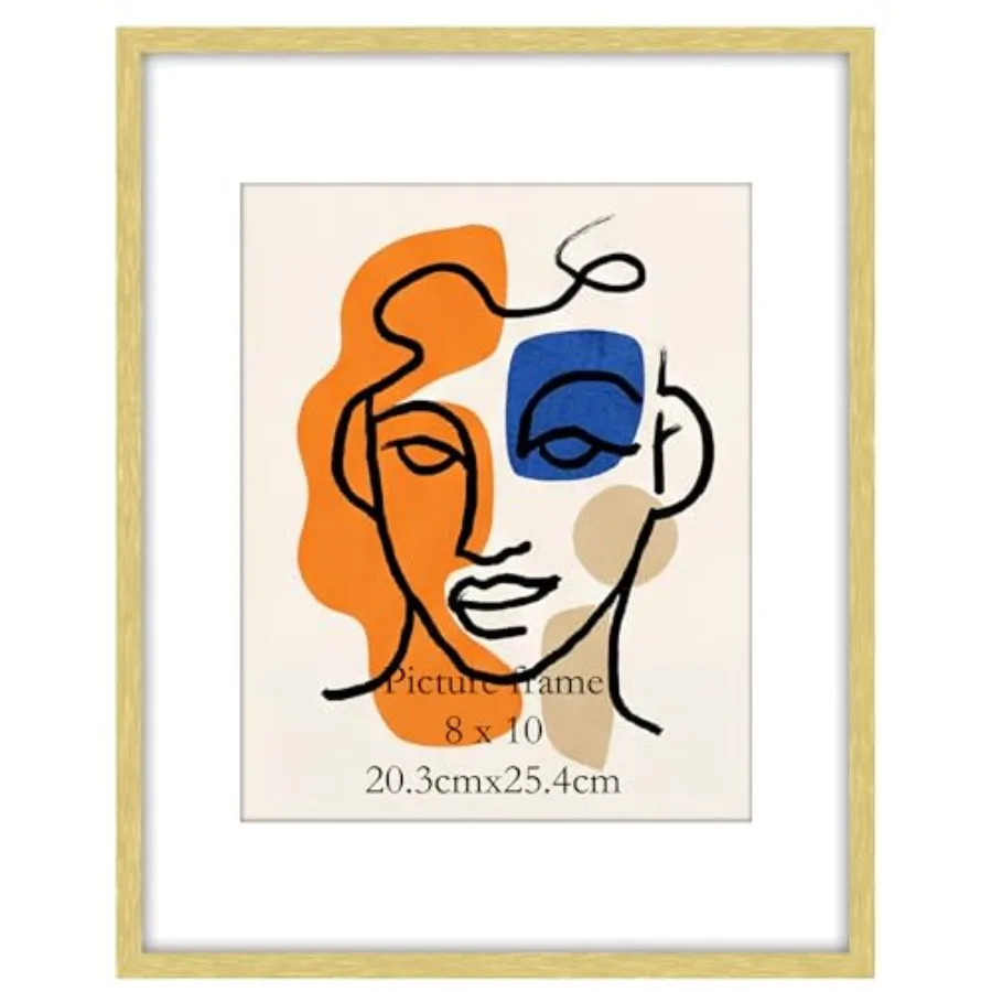 

Picture Frame, Metal Photo Frame Display Pictures 8x10 with Mat or Without Mat, Vertical or Horizontal Wall Mounting, 1 Pack