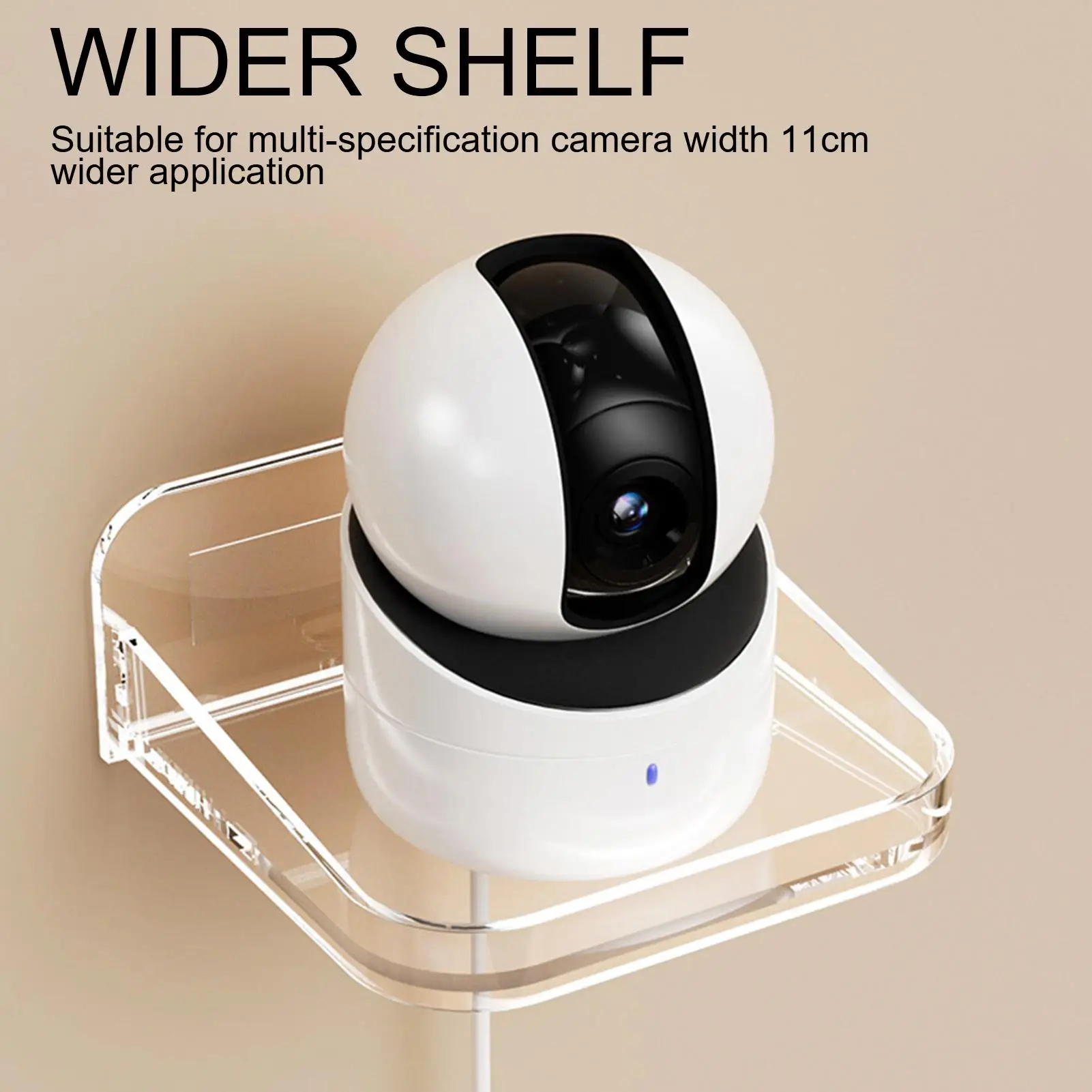Small Shelf Wall Mount Tiny Wall Shelf Security Camera Bracket Holder Floating Display for Window Apartment Renter Bedroom Dorm