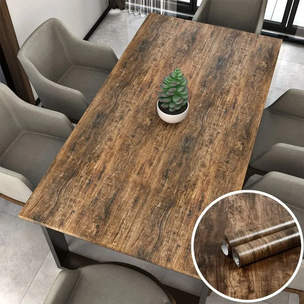 40cm Vintage Wood Grain Self-Adhesive Removable Waterproof Wallpaper Peel Stick Wallpaper Room Backdrop Furniture Wall sticker