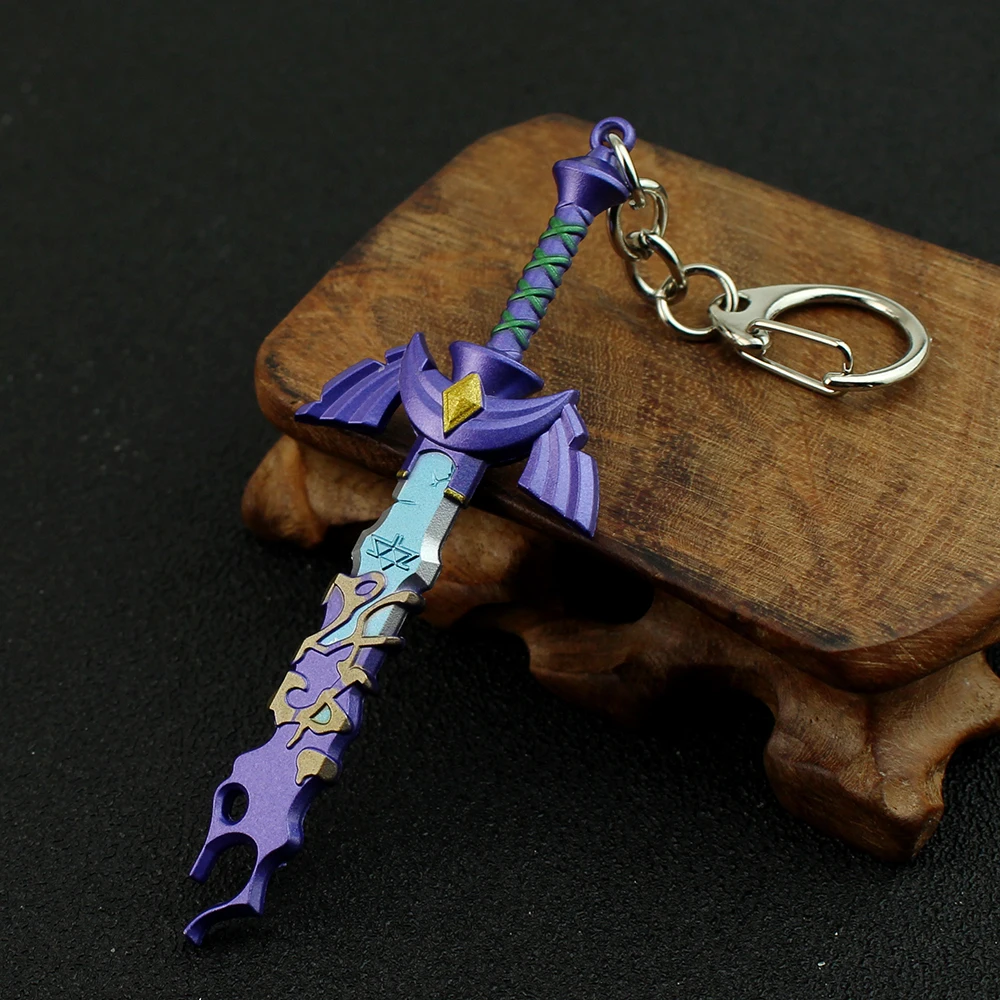 Zeldas Master Sword Keychain Tears of The Kingdom Link Hero Hylian Shield Pendant Keyring For Fans Collect Jewelry Chaveiro