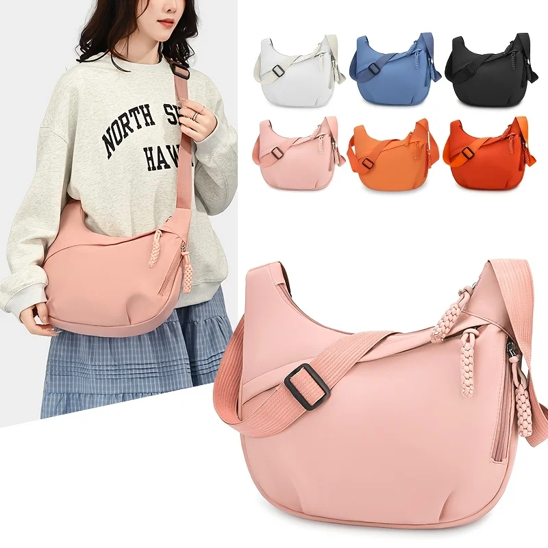 Women's Oxford Cloth Hobo Bag - Casual Large Capacity Crossbody Bag Sling Shoulder Bag for Travel Work
