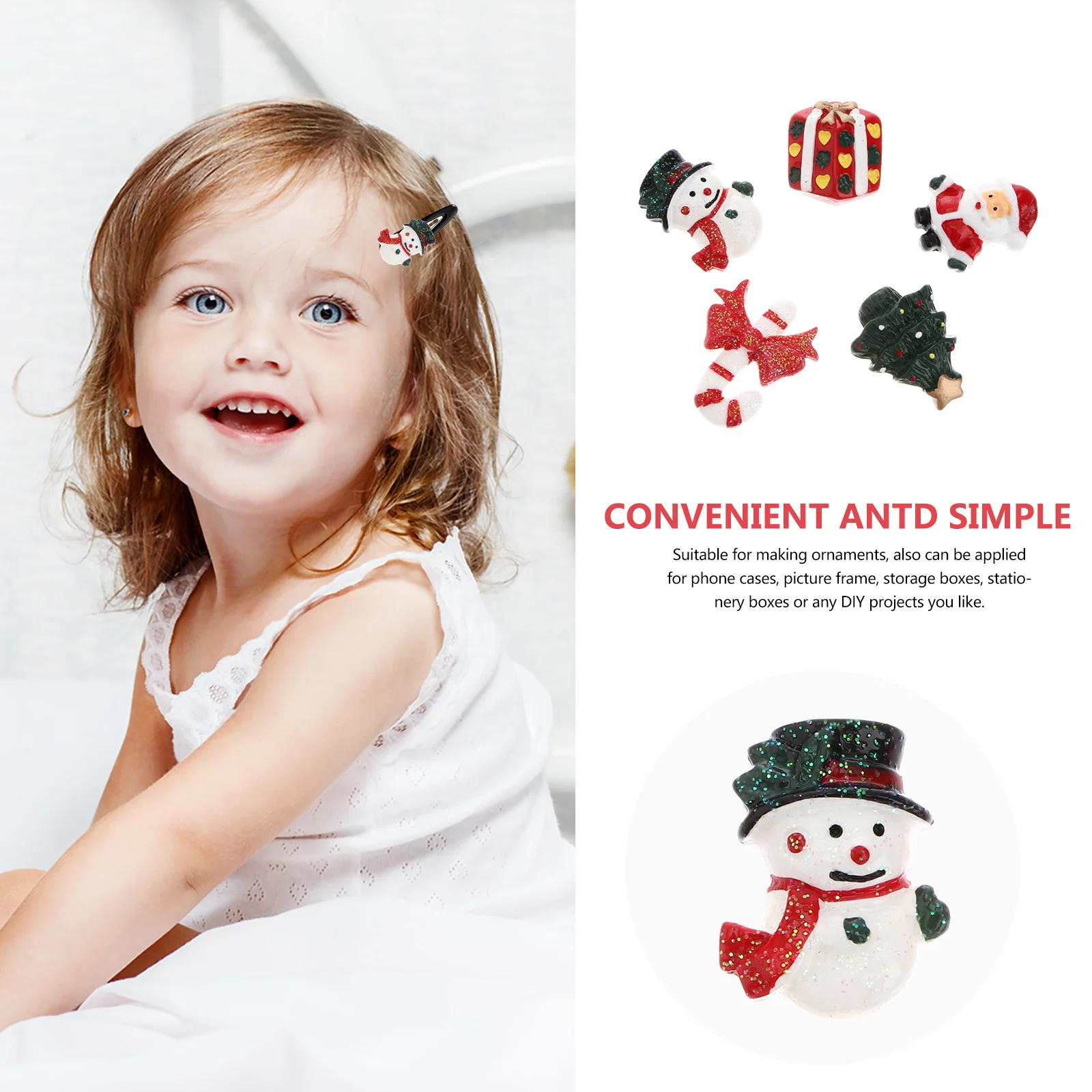 

15Pcs Christmas Resin Snowman Santa Claus Tree Candy Cane Miniature Ornaments DIY Home Decoration Resin Gardening Props