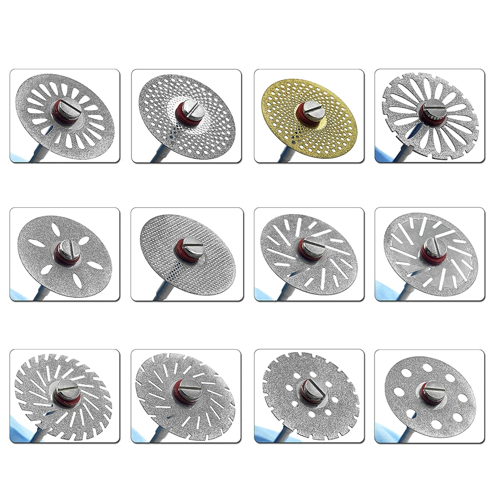 10pcs Dental Lab Ultra Thin Cutting Disc Double Sided Diamond Disk for Separating Polishing Ceramic Crown Plaster Dental Tools