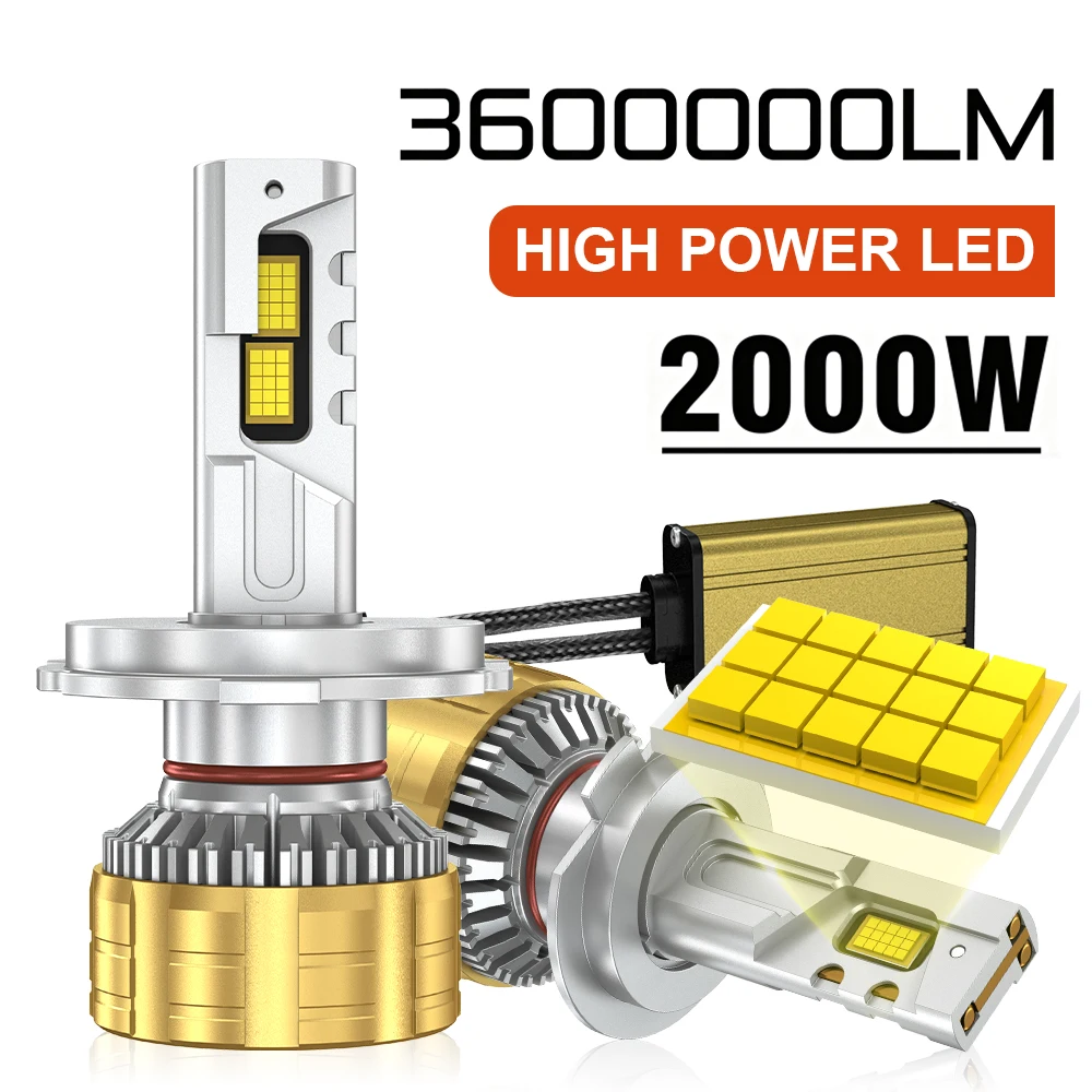 

2000W H7 LED Headlight 30 PCS 9980 CHIPS Led Canbus Car Lamps H1 H4 H11 9005 9006 HB3 HB4 9012 Fog Lamps Car Light 3 Copper Tube