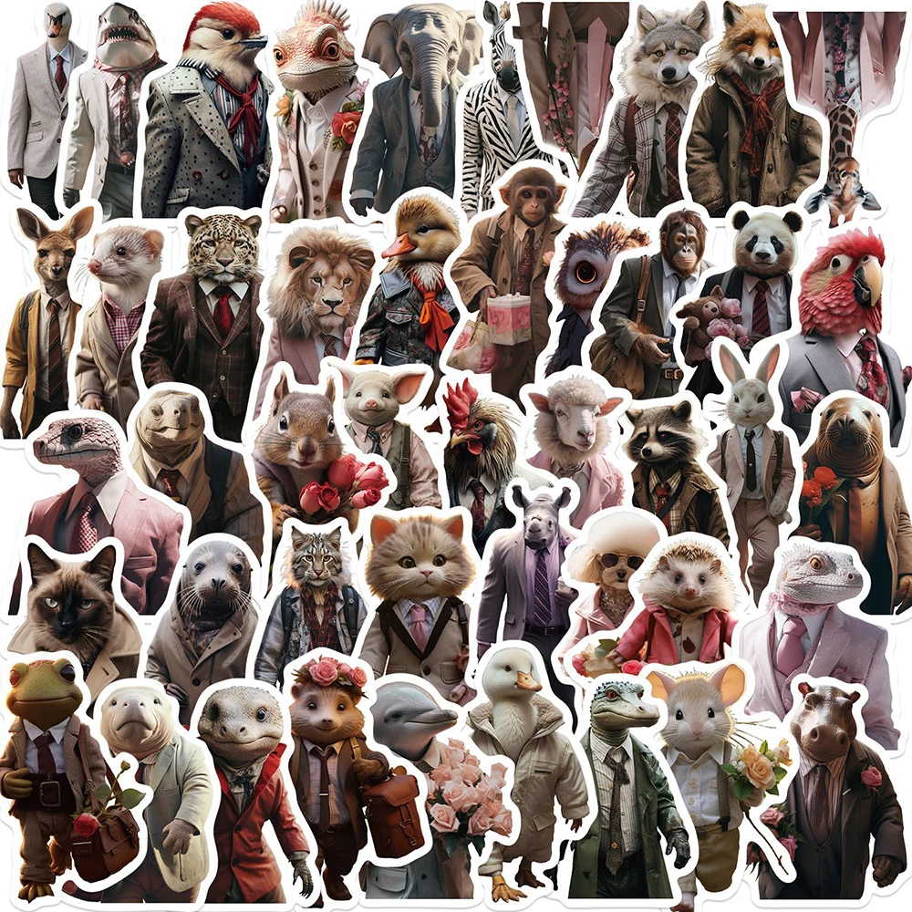 10/30/50pcs Retro Clothing Animal Cartoon Stickers Cool Cartoon Creative Sticker Water Bottle Phone Laptop Bike Decals Wholesale