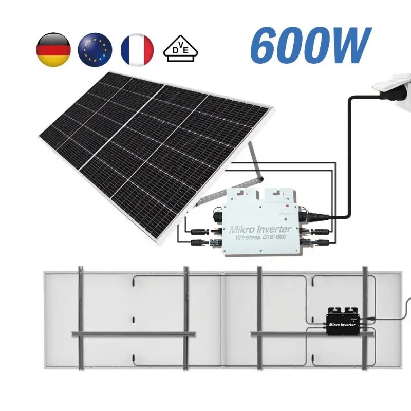 600W Micro Grid Tie Inverter with WiFi, for 2x300W Solar Panels, Roof Photovoltaic System