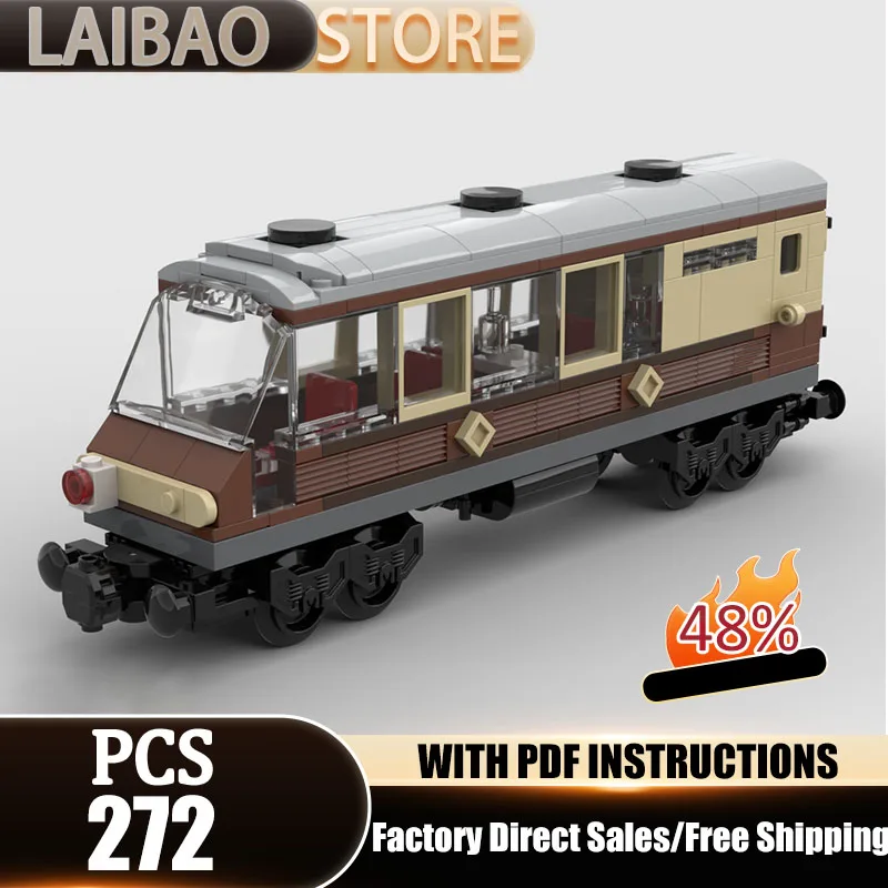Railway Train Model Moc Building Blocks Observation Car Model Technology Bricks Christmas Assembly Street View DIY Toys Gifts
