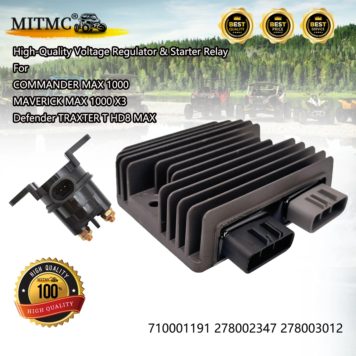Voltage Regulator And Starter Relay For COMMANDER MAVERICK MAX 1000 X3 Commander Max Defender TRAXTER T HD8 MAX 2014-2017