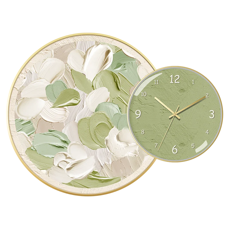 

2023 new model with clock clock French cream wind high sense kitchen dining room hanging painting dining room decorative paintin