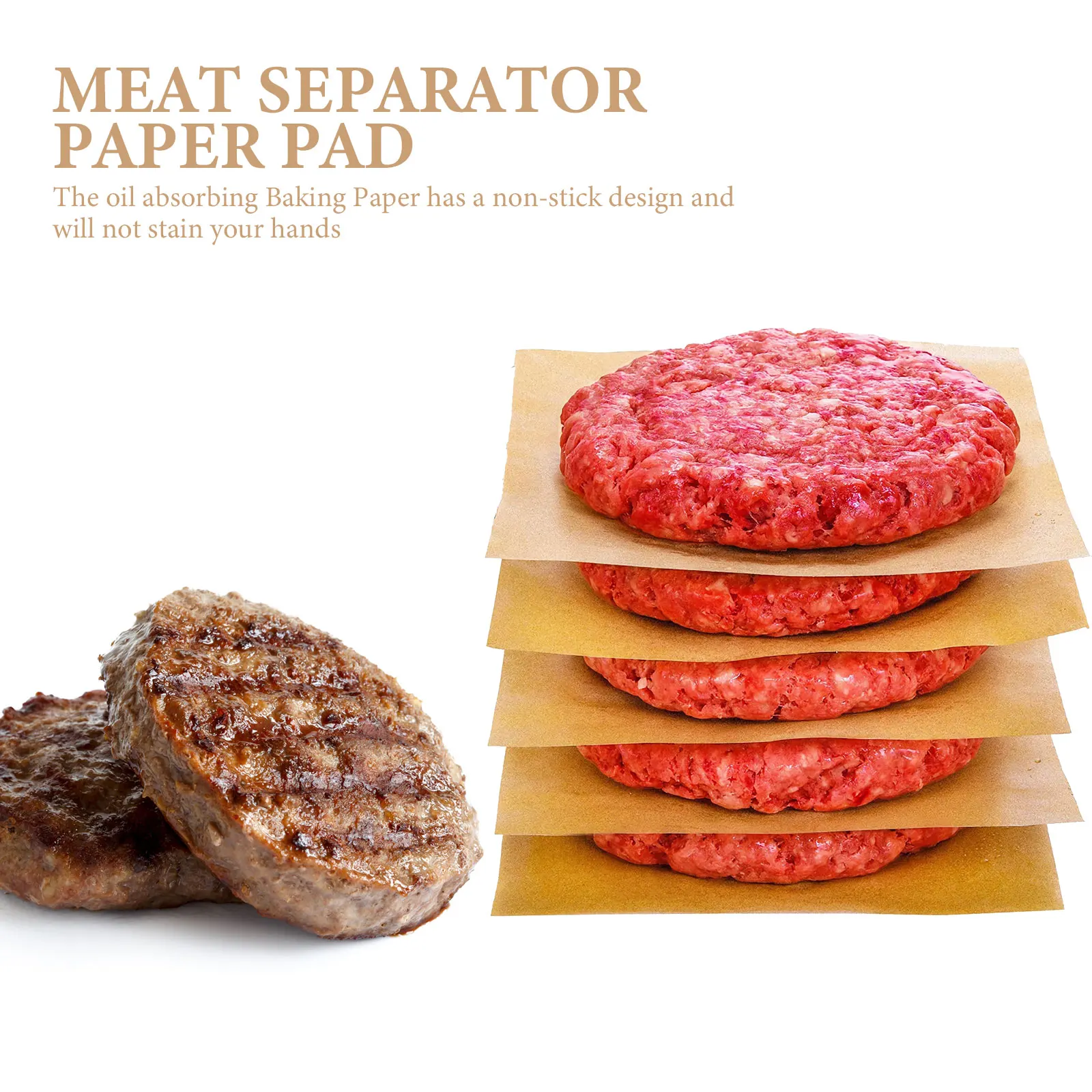 

200 Sheets Baking Paper Silicone Liners Brown Greaseproof Kitchen Oven Parchment Food Frying Multi Function Silicon Oil