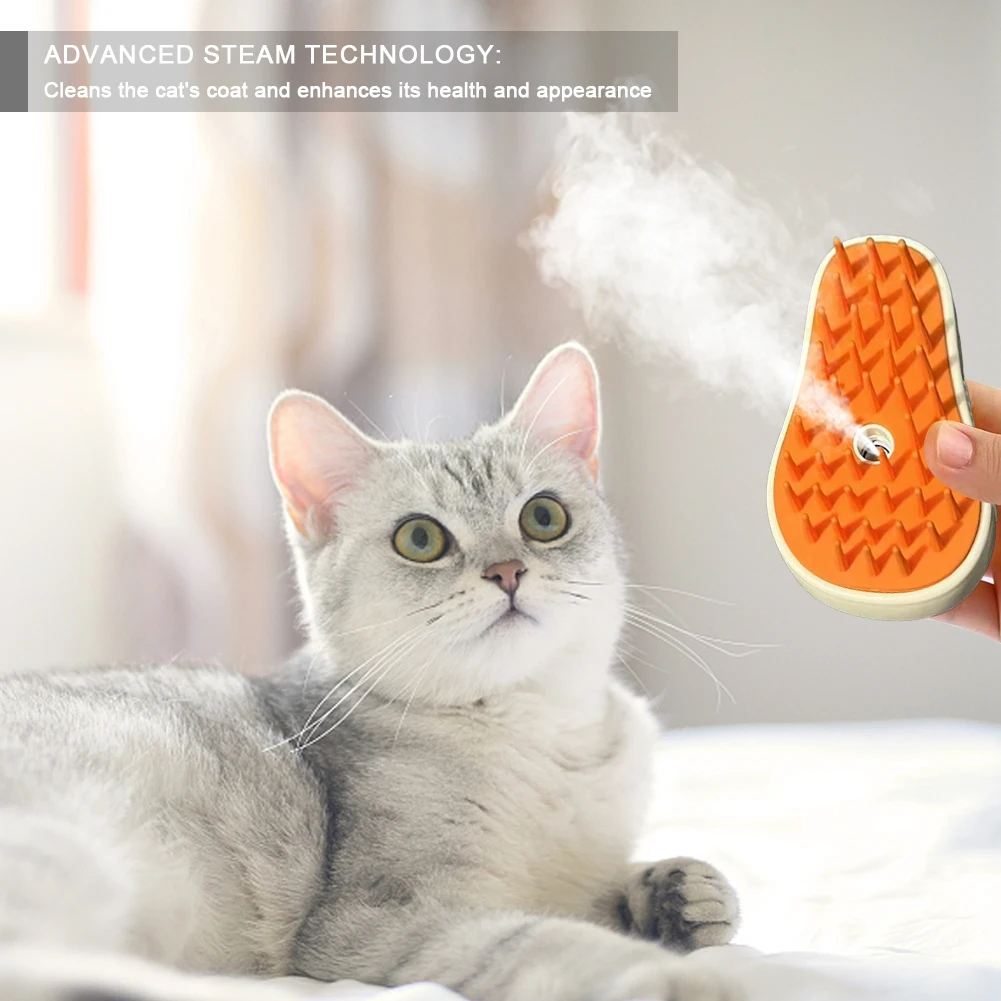 Avocado Cleaning Cat Brush with Spray Port Animal Grooming Comb Versatile for Removing Tangled Loose Hair