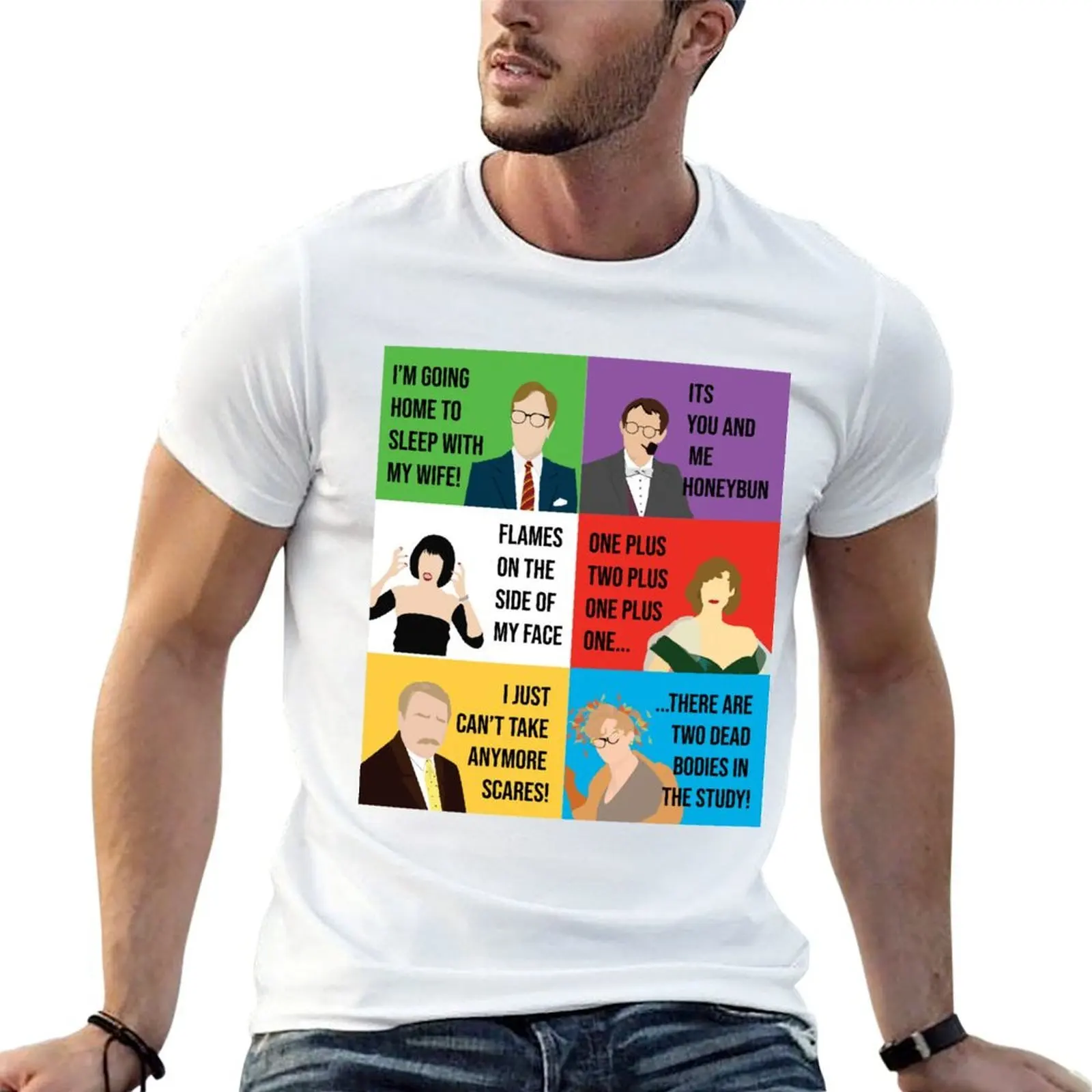 T-shirt à séchage rapide avec citations illustrées de personnages de film Clue, T-shirt de pêche à séchage rapide