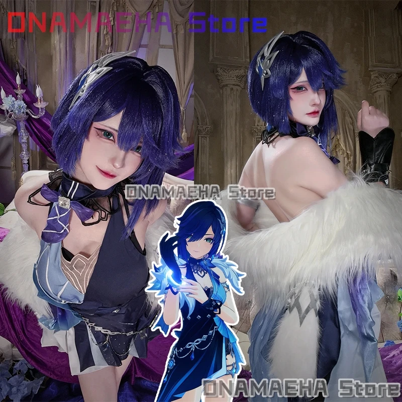 

Игра Genshin Impact Tranquil Banquet Yelan Косплей Костюм {ONAMAEHA}Хэллоуин Карнавальные наряды Yelan Парик Обувь Униформа для девочек