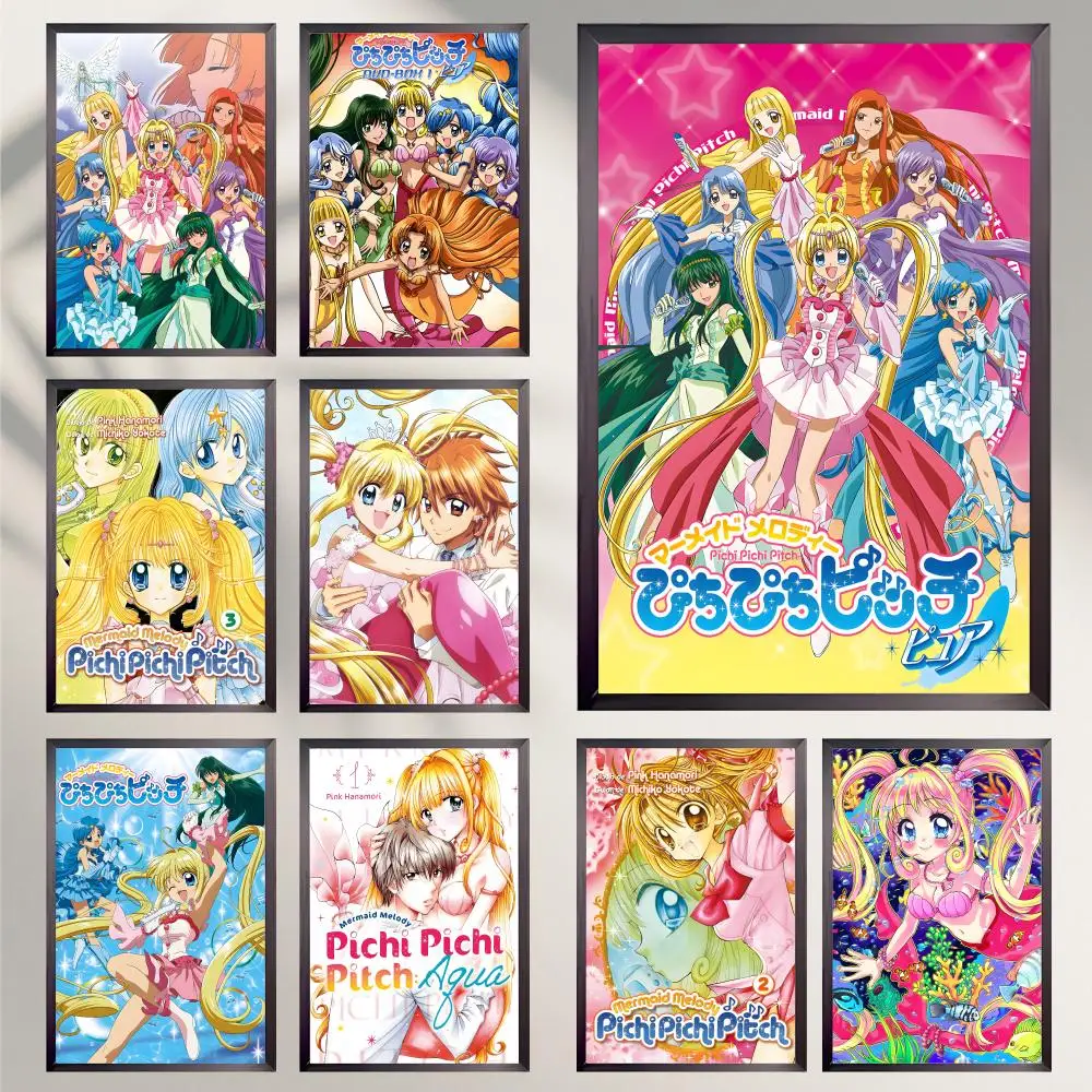 Anime Mermaid Melody Pichi Pitch Poster HD Versatile Waterproof Wall Decor Self Adhesive Perfect for Any Room & Ideal Gift