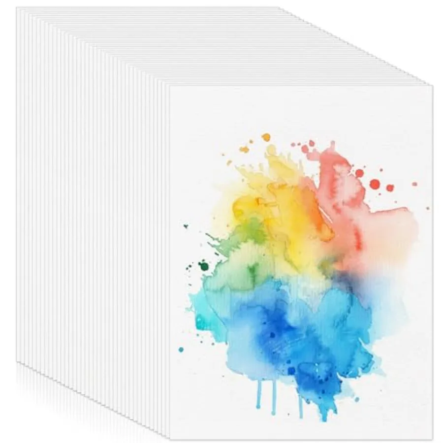 300 Sheets Watercolor Paper 8.5 x 11 140 lb/300 GSM Cold Press Watercolor Paper Bulk White Water Color Paper for Child Students