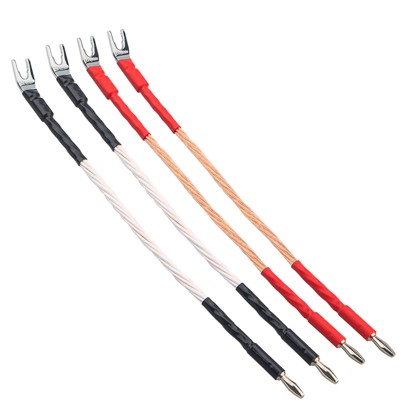 4Pcs Hifi 8TC OCC 20cm Pure Copper Speaker Bridge Cable Jumper Over Machine Line Speaker Audio Cable