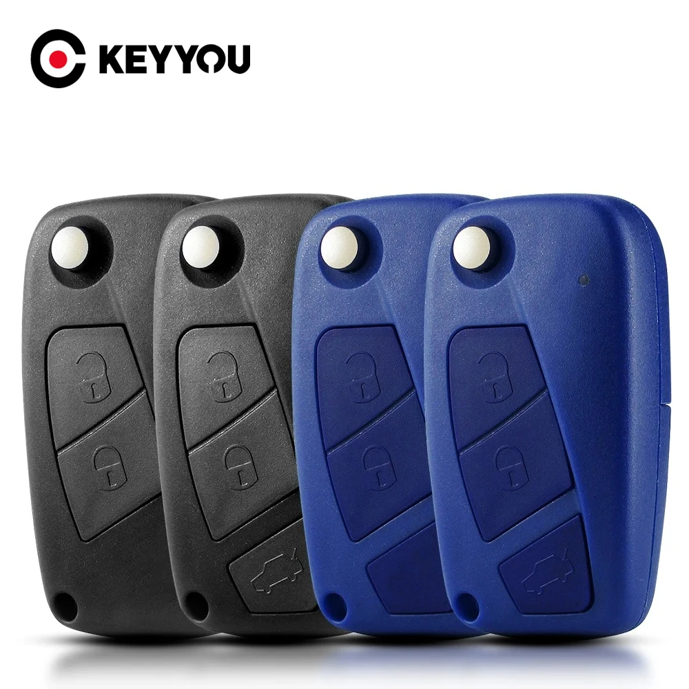 KEYYOU 1Pcs For FIAT Iveco Punto Ducato Stilo Panda Idea Doblo Bravo Uncut SIP22 Blade Flip Folding Remote Car Key Shell Case