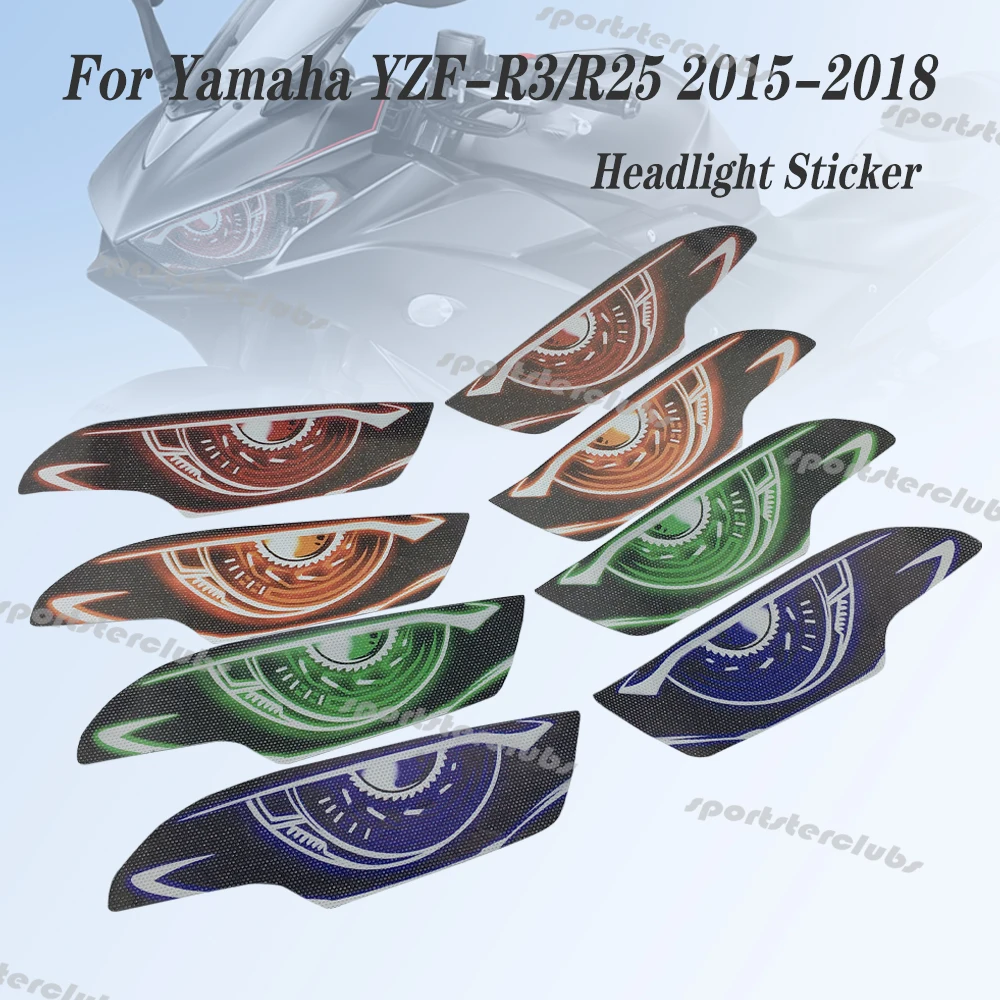 Motorcycle Headlight Sticker Decal Headlamp Lens Protection Decoration For Yamaha YZF-R3 YZF-R25 YZF R3 R25 2015-2018 2016 2017