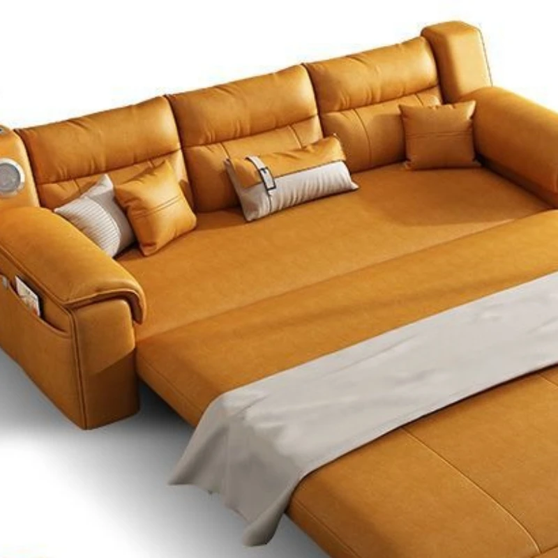 Technology cloth sofa bed, folding dual-purpose, Nordic living room small apartment, multi-functional telescopic bed