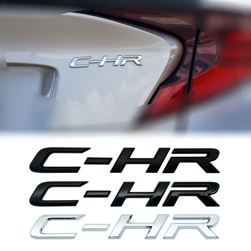 For TOYOTA CHR C-HR Logo Prado RAV4 Camry Yaris Car Letter Rear Trunk Decals Emblem Badge ABS Sticker Car Styling Accessories