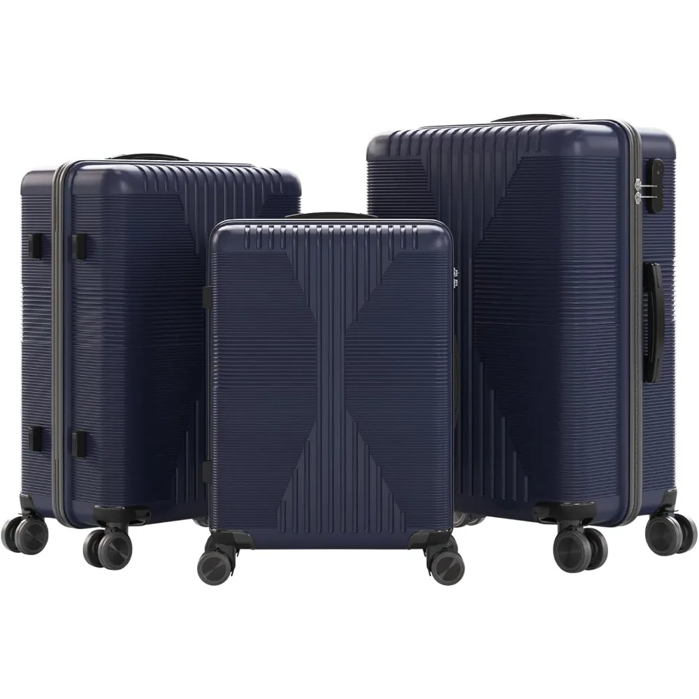 

Набор чемоданов из полипропилена с жестким корпусом, встроенным замком и колесами-спиннерами, легкий и прочный ручной багаж для деловых поездок