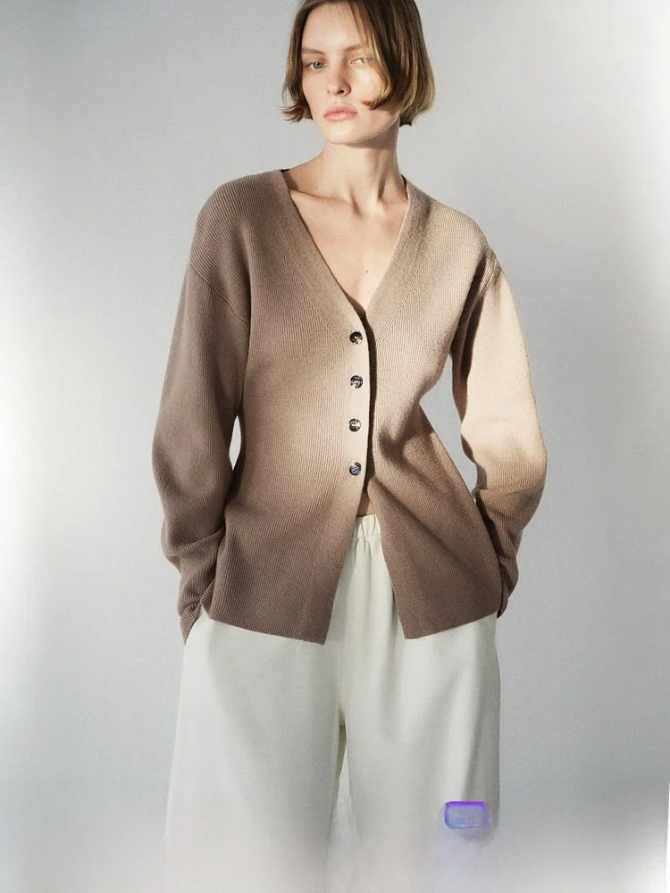 

Новый женский приталенный кардиган на весну с застежкой на пуговицах, H&M, повседневный, из смесовой ткани (полиэстер, акрил, нейлон, шерсть)