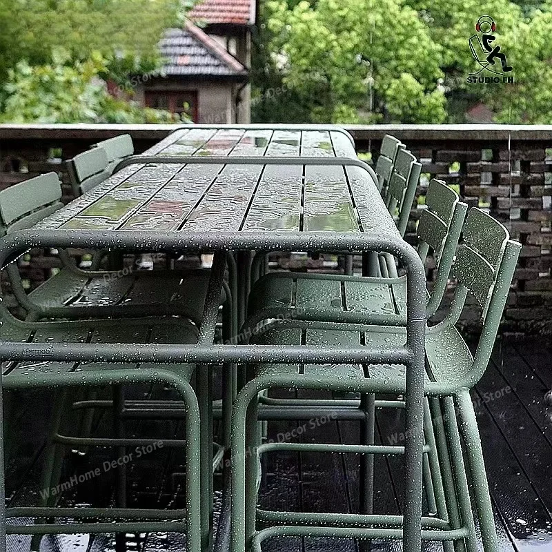 

Outdoor Modern Garden Chairs Hotel Terrace Leisure Restaurant Garden Chairs High Aluminum Furniture Cadeira De Jardim MHHYY