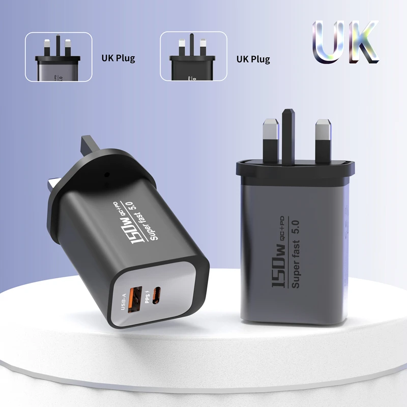 Lenovo 150W Schnellladegerät Dual-Port USB A Typ C Superschnelles 5.0 Wandladegerät Universalladegerät für Handys Tablets Kopfhörer – Detail 8