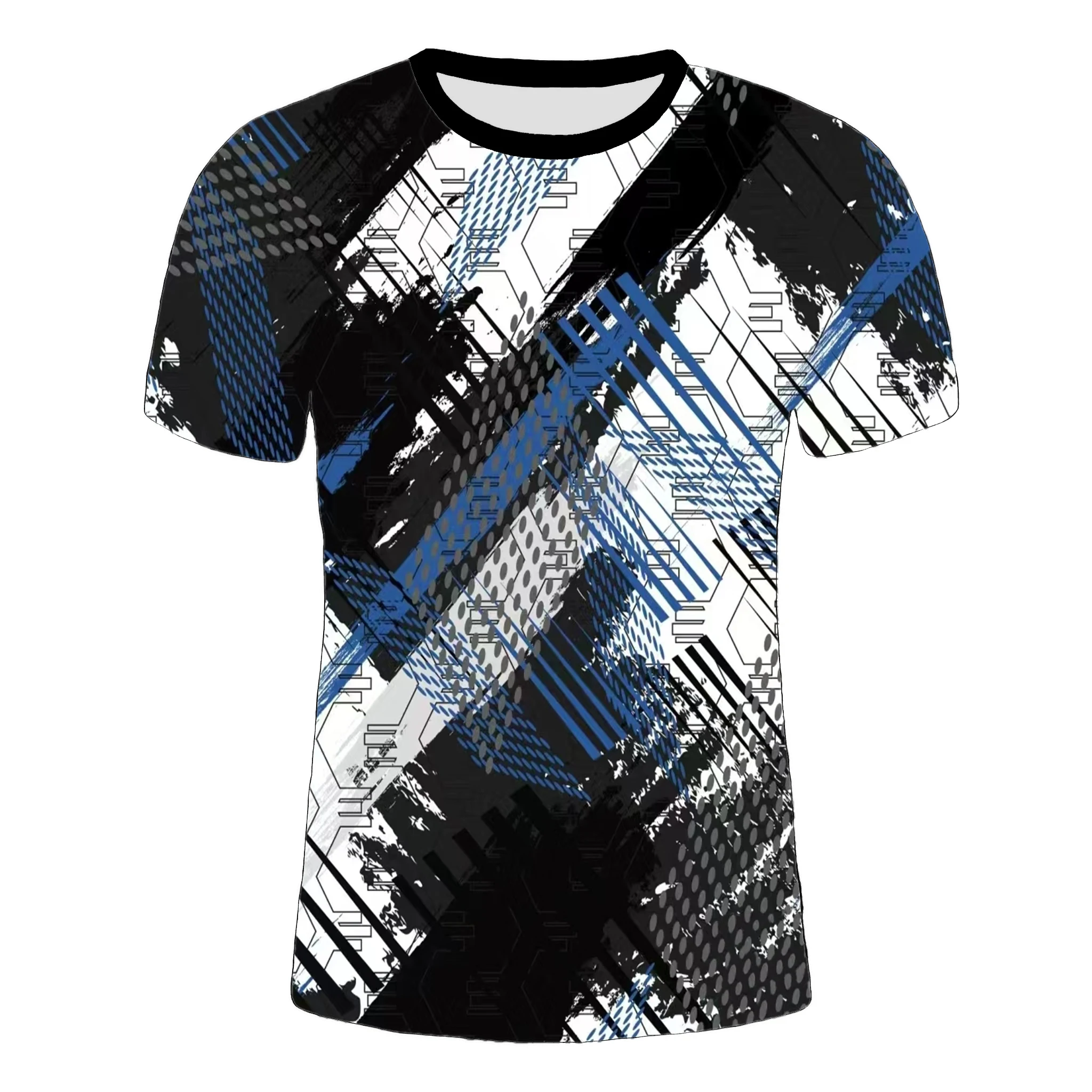 

New 2024 men's outdoor leisure breathable short sleeve 3D digital printing color matching 5 patterns top men's sports new design