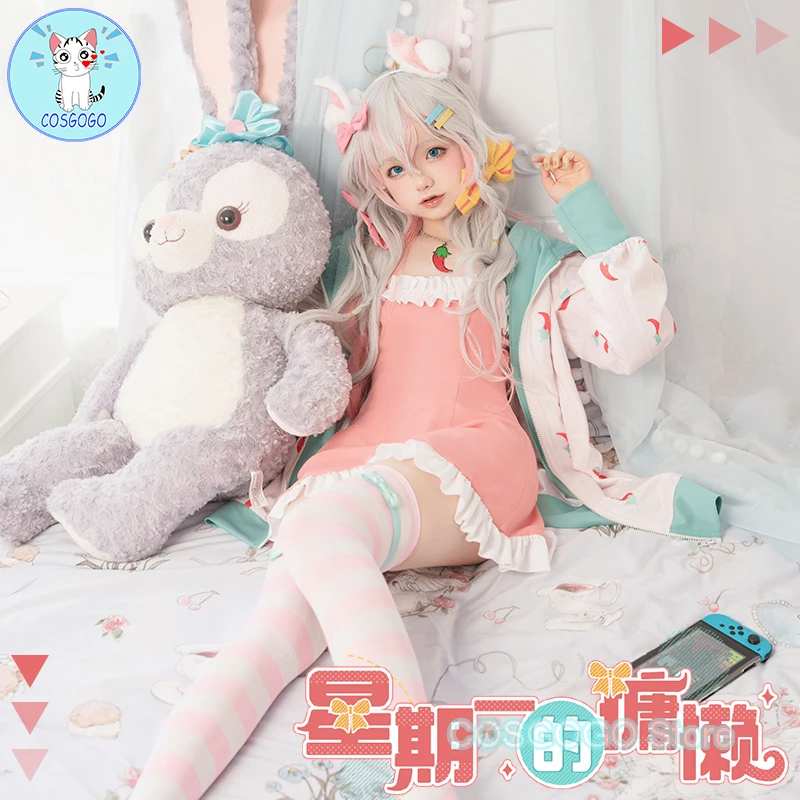 

Vtuber Nijisanji Kagura Nana Cosplay Monday's Lazy Attire Cosplay Costume Halloween Outfits Women New Suit Uniform