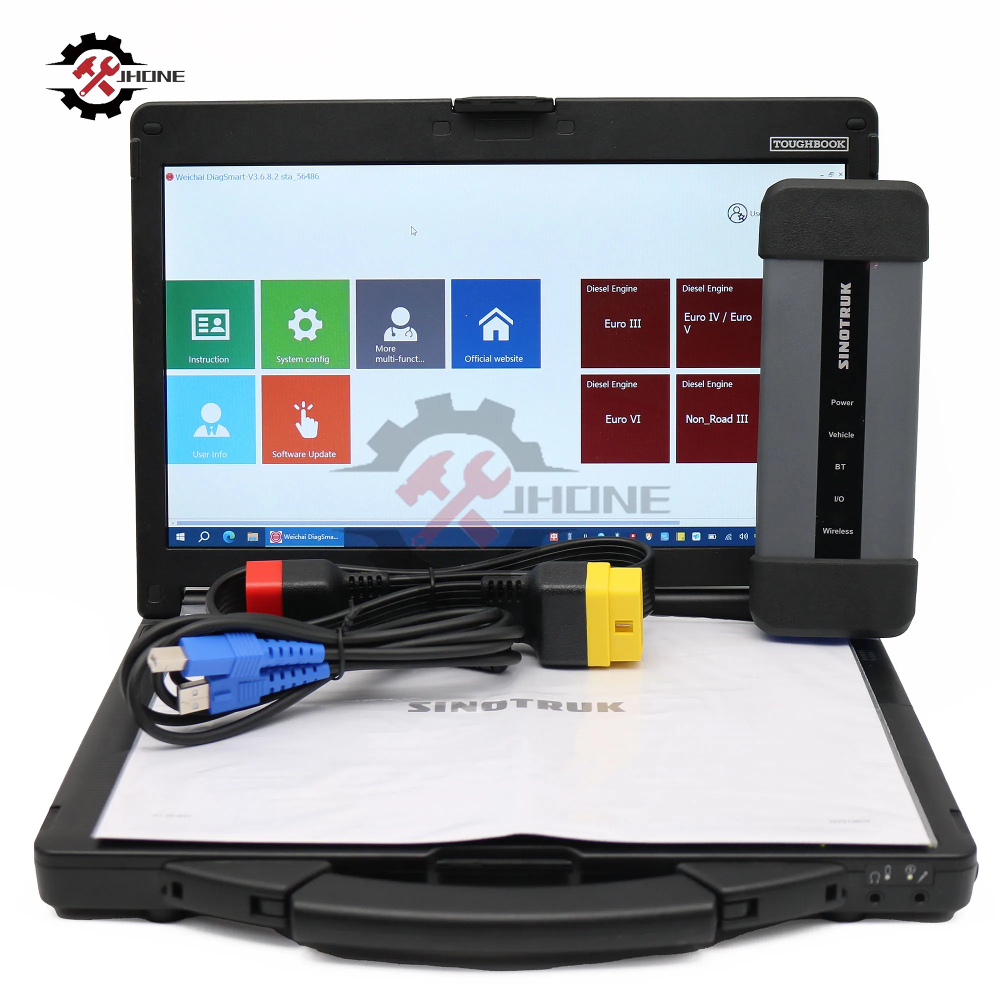 

For Sinotruk HOWO SHACMAN WeiCha OBD Diesel For HOWO A7/T7H/Sitrak/Hohan Truck Scanner Diagnostic Tool