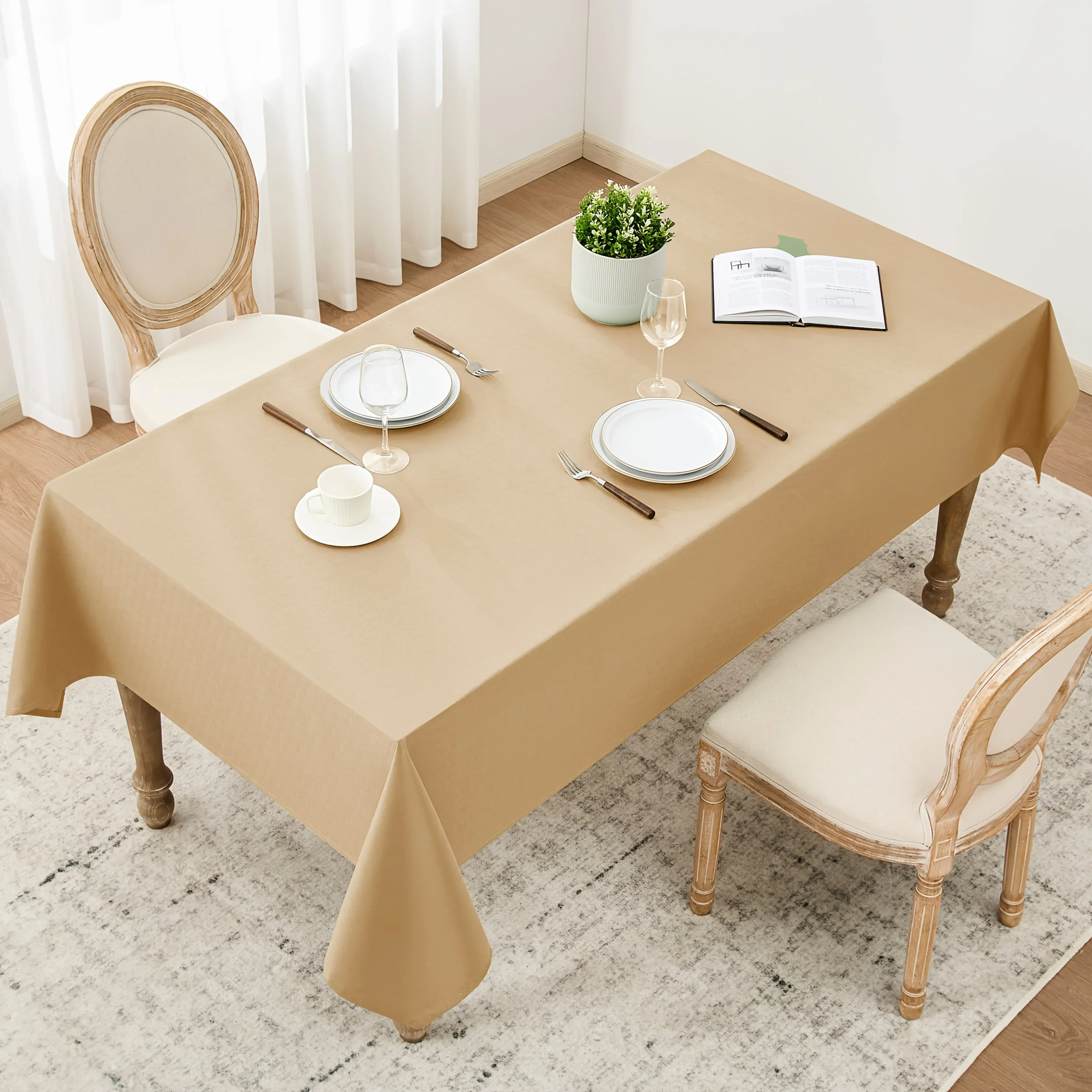 Single piece, rectangular tablecloth, plain color, modern and simple design, 100% polyester fiberxzj