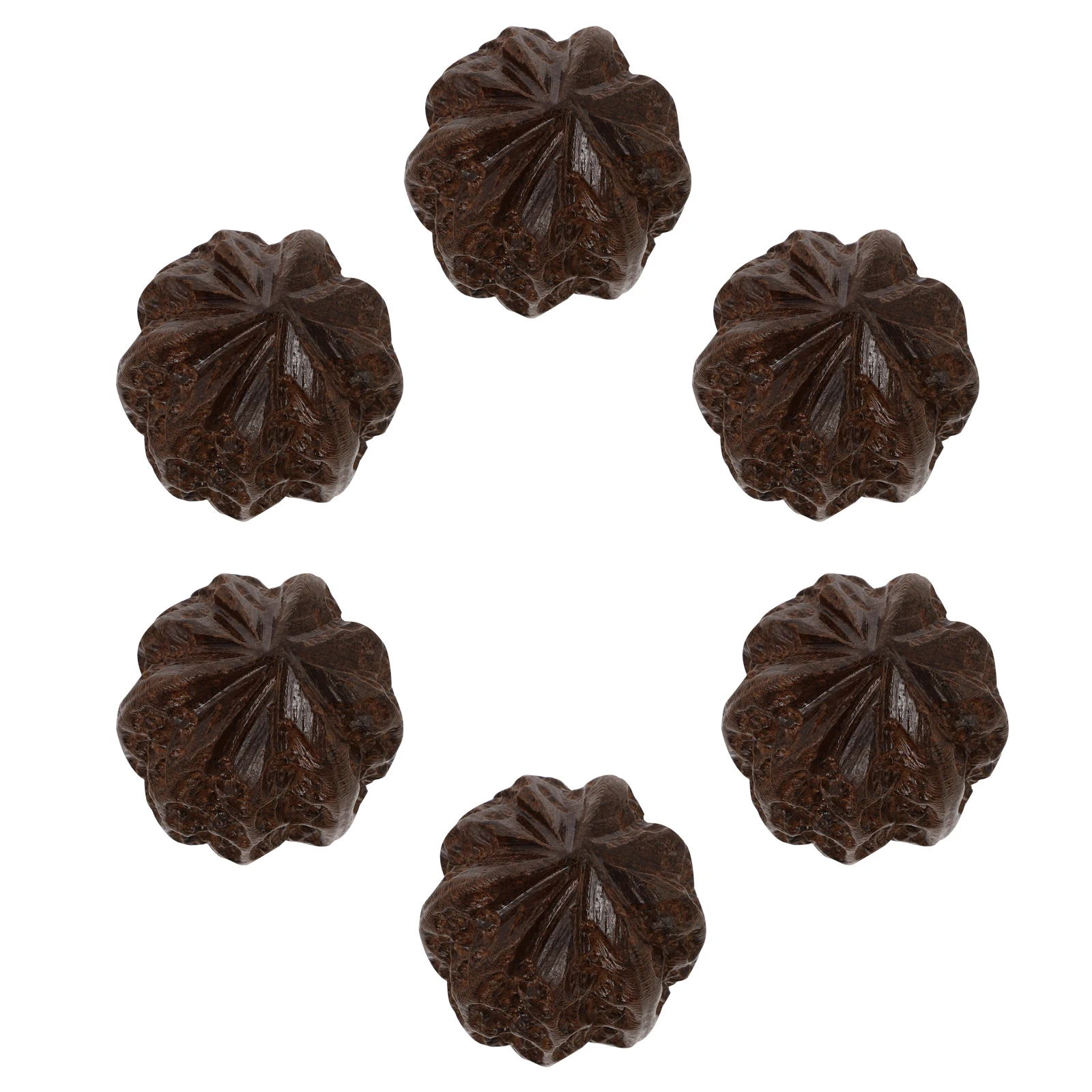 

6pcs Handheld Massage Balls Walnut Wood Hand Massager Dark Brown Natural Acupoint Ball For Elderly Hand Exercise Leisure Gift