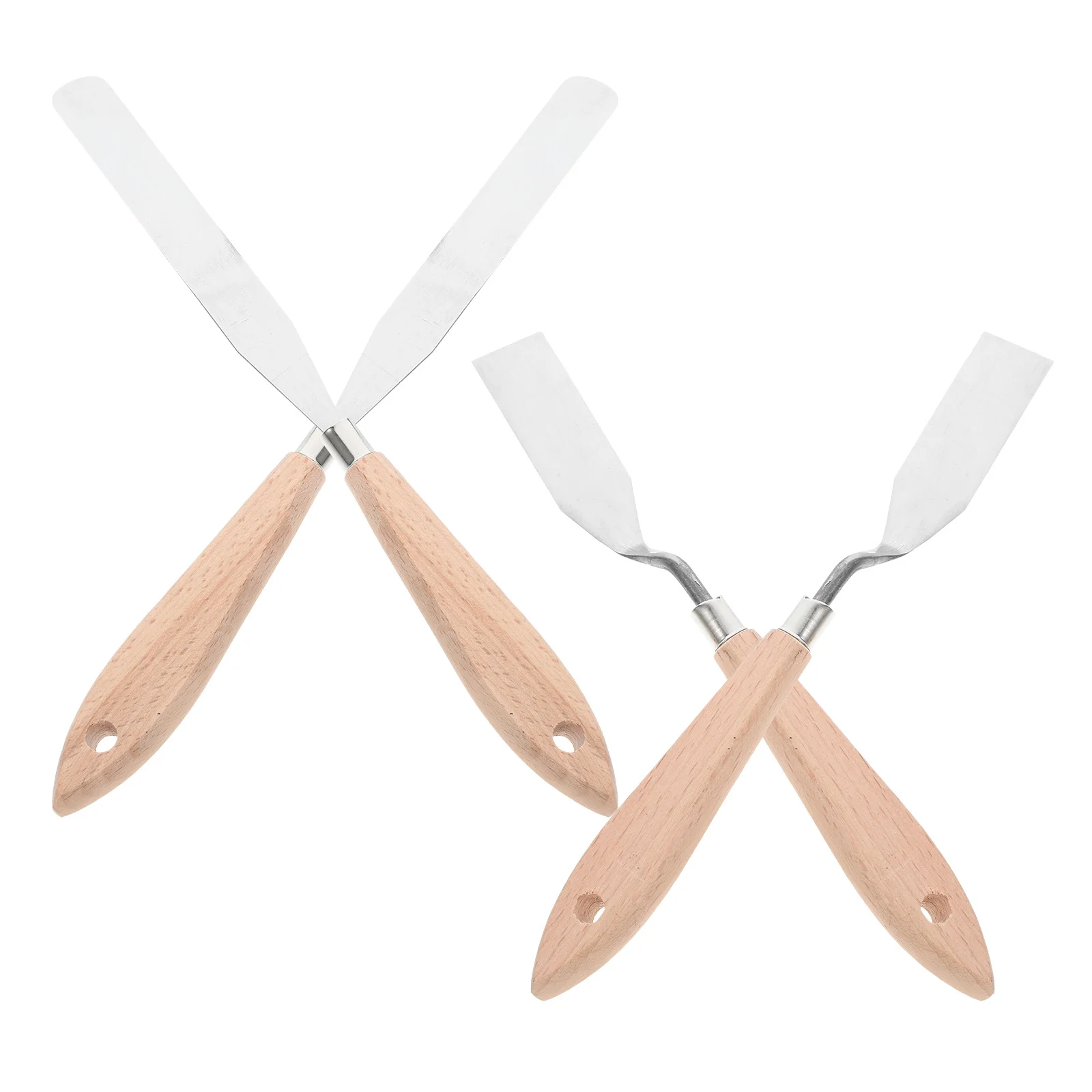 

4pcs Oil Painting Scraper Stainless Steel Spatula Pigment Mixing Tool For Artists Students Color Mixing Art Supplies Creative