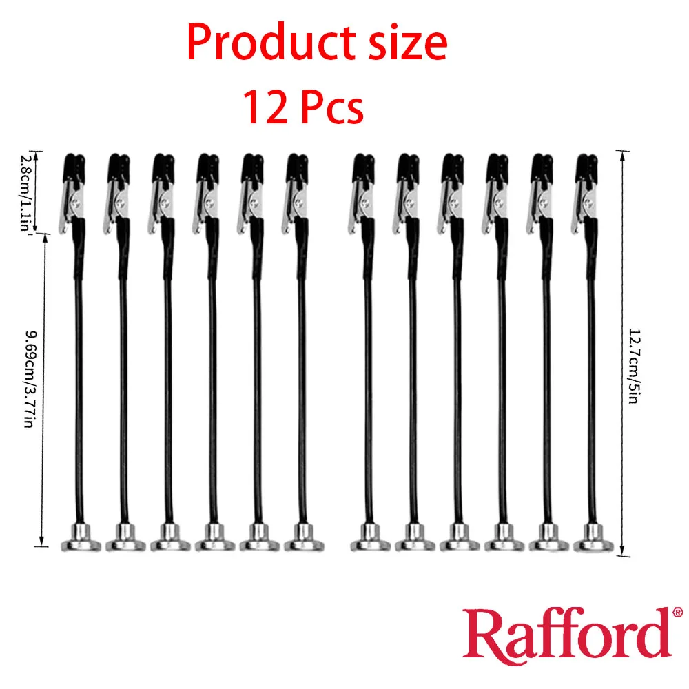 Rafford 12 stuks buigbare modelverf alligator clip sticks rubberen tips + metalen magnetische basis - voor airbrush, hobbymodelonderdelen - afbeelding 1