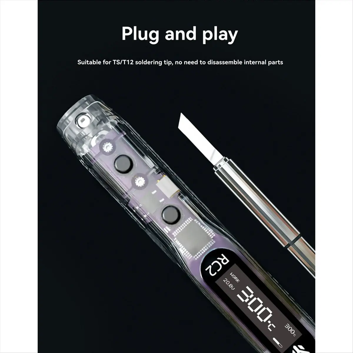 

M85K Soldering Iron OLED HD Display Smart Constant Temperature Compatible with / T12 Soldering Lron Tips