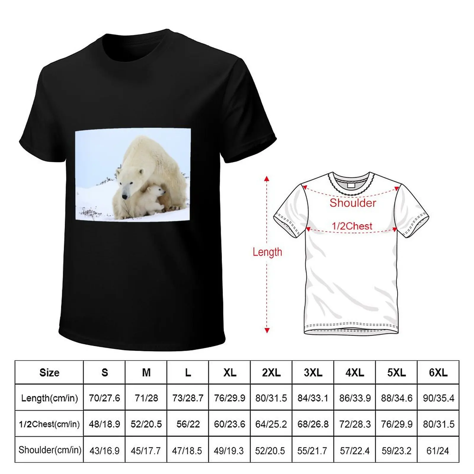 Mother plar bear watching over potential hazards T-Shirt man t shirts cotton T-Shirt