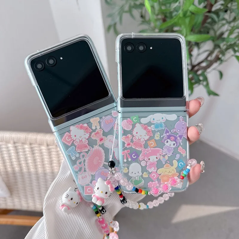 

Cute Hello Kitty Cinnamoroll My Melody Folding Case For Motorola Razr 60 50 40 Ultra Razr60ultra Funny Cartoon shockproof Cover