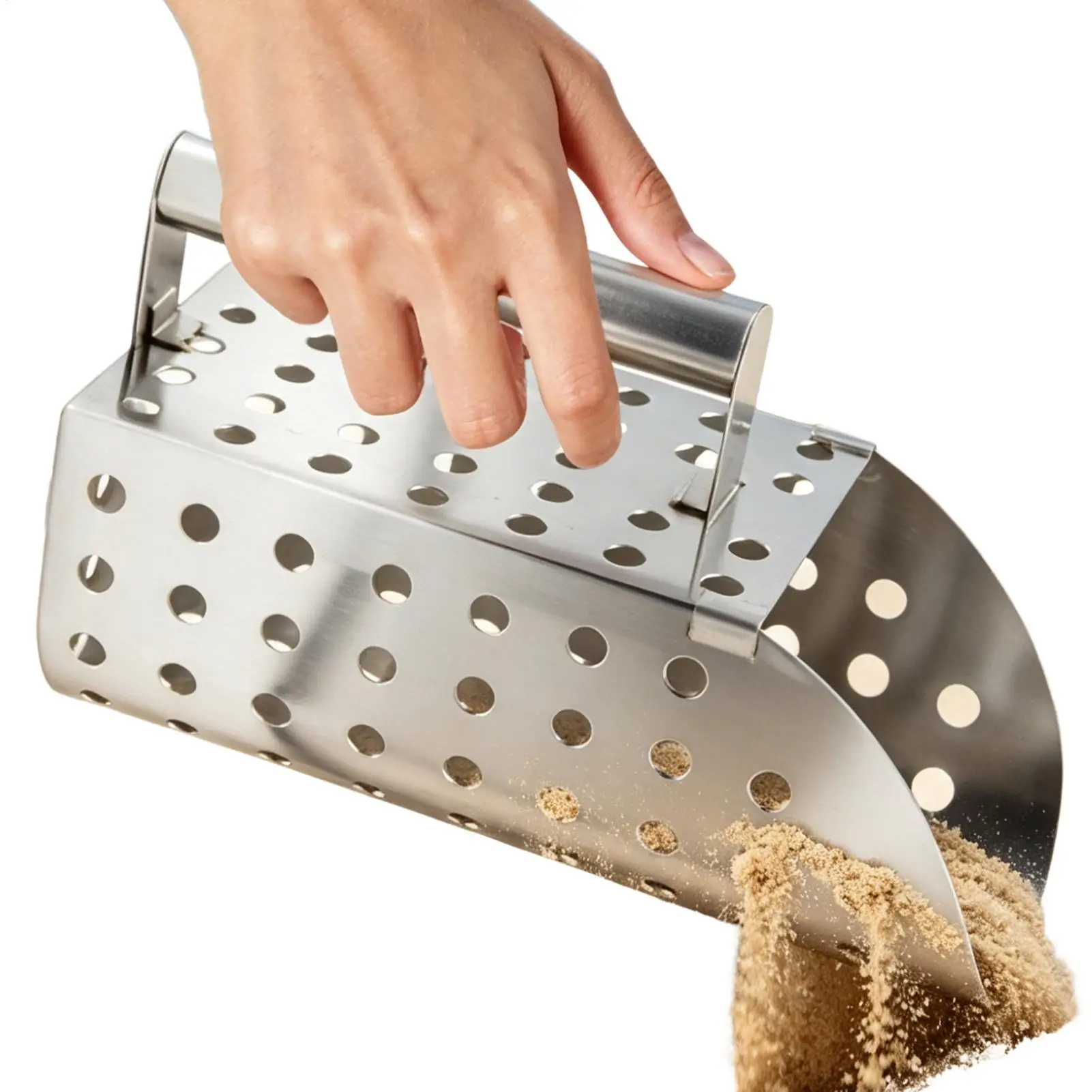 Sand Scoop Heavy Duty Handheld Sand Sifter Beach Sifter Metal Detector For Treasure Hunting River Coastline Shallow Water Tide