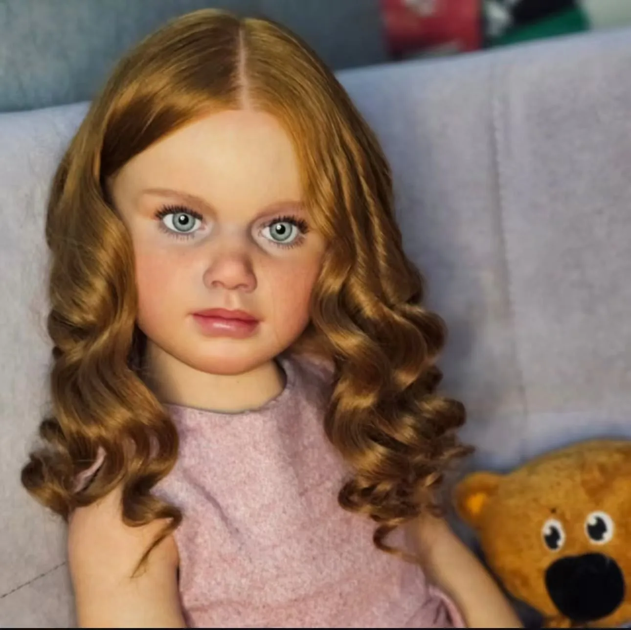 Lighter Tanned Skin Tone Painted 45inch Lifelike Reborn Doll Toddler Girl Rooted Curly Hair Kits Toy Gift