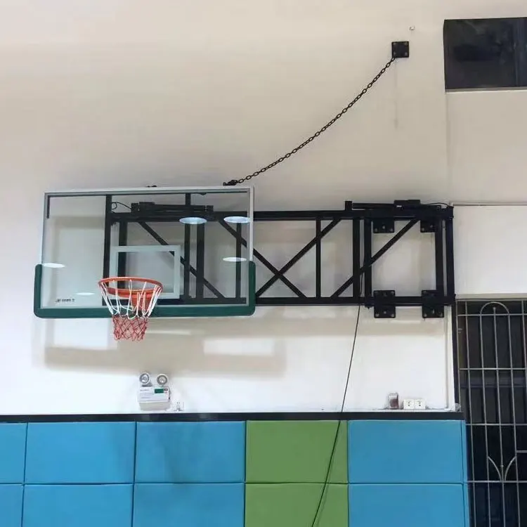 

Cheap Manual Foldable Left or Right Wall Mount 10 Feet Heavy Duty Breakaway Dunkable Basketball Hoops for Salepromote sales
