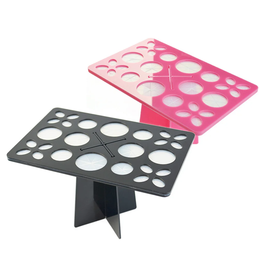 

Makeup Brush Drying Rack Black Vertical Holder with Upward Bristle Placement Foldable Travel Size Easy Assemble Brush
